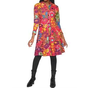NEW TULIP CLOTHING galapagos orchard midi dress in multicolor